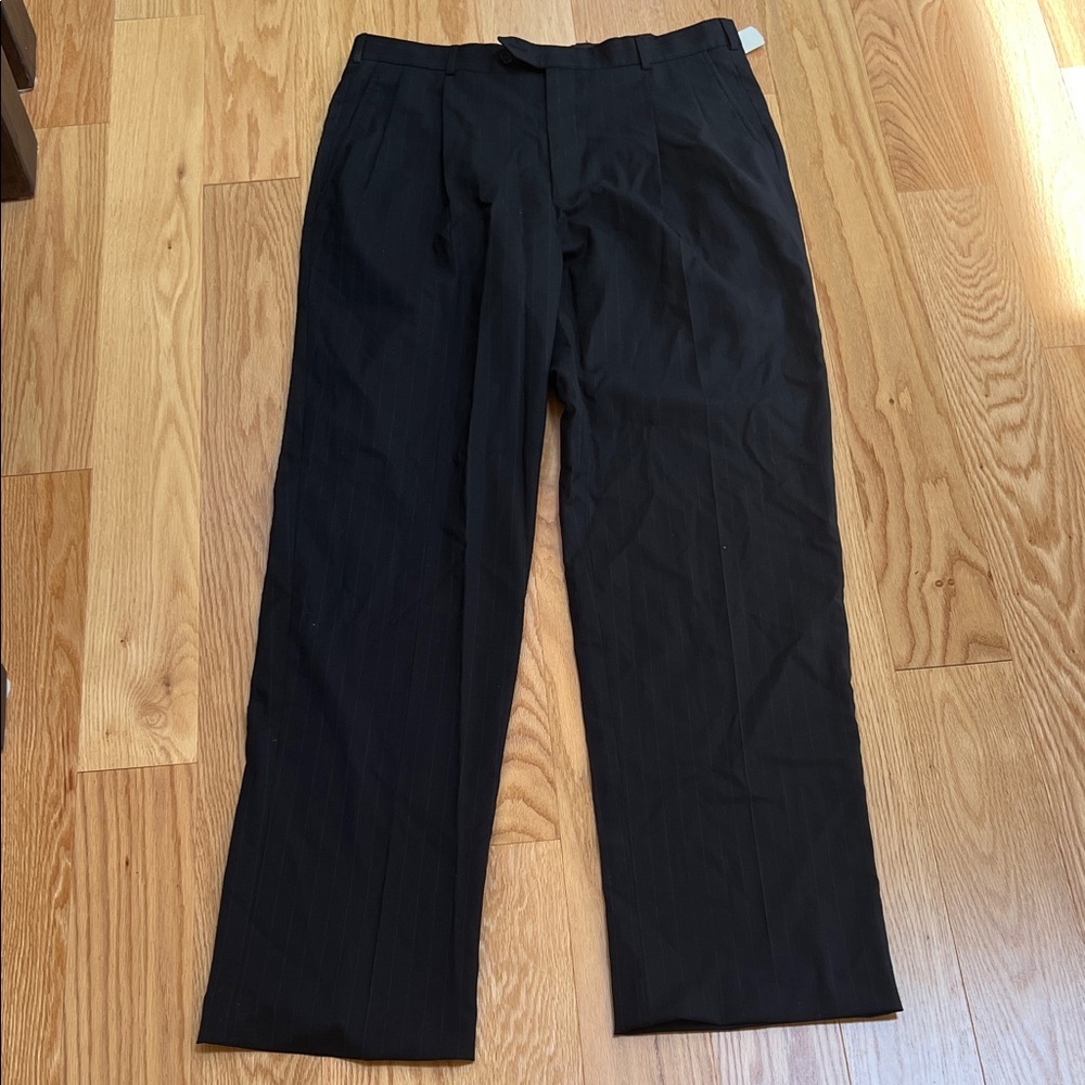 New! Brooks Brothers men’s 36R, striped dark navy wool formal pants.